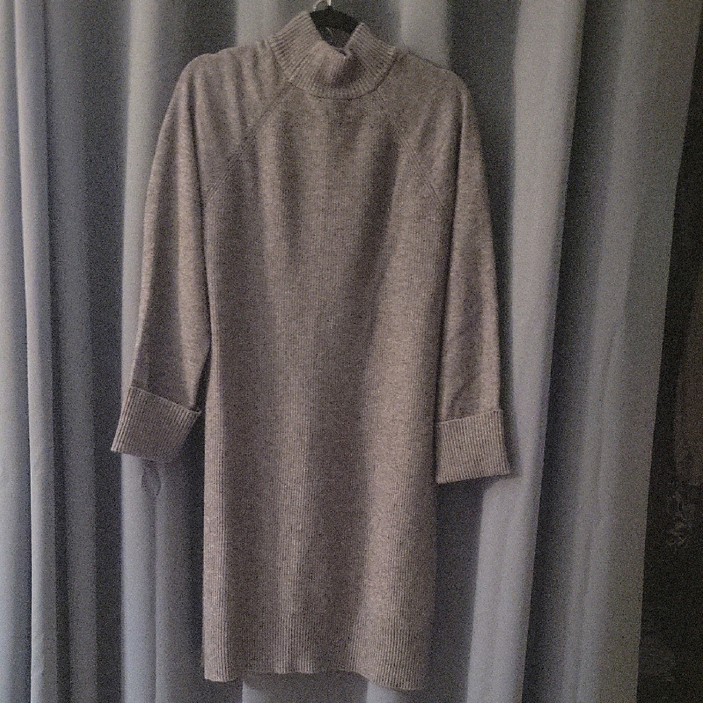 🐞 Hilary Radley Gray Raglan Sleeve Sweater Dress